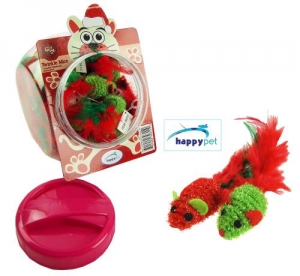 Happypet Festive Fun Cat Toy Twinkle Mice Retail Jar 60 Units